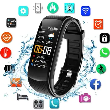 Смарт-часы для фитнеса, пульсометр, Погодные часы, браслет, спортивные водонепроницаемые смарт-часы для мужчин и женщин Xiaomi Huawei 2023  5