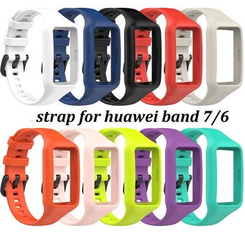 силиконовый ремешок для Huawei Band 7, мягкий ремешок из ТПУ, ремешок для часов Huawei Band 6, ремешок для часов, браслет для Honor 6 pro, ремешок  5