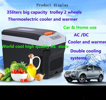 35L ac DC12, 24V автомобильный портативный холодильник для кемпинга, пикника, морозильная камера, мини-холодильник, охладитель, коробка, термоэлектрический охладитель, грелка  2