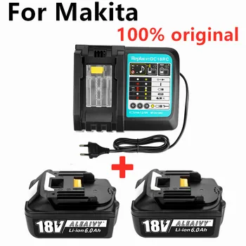 100% оригинальная Аккумуляторная Батарея BL1860 18V 6000mAh Литий-ионная для Makita 18v Battery BL1840 BL1850 BL1860B LXT400 + Зарядное устройство  4