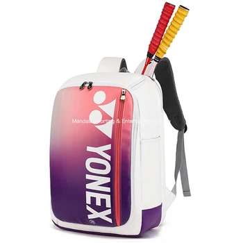 2023 YONEX Градиентный рюкзак для бадминтона, спортивная сумка из искусственной кожи с отделением для обуви для женщин и мужчин  5