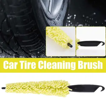 Щетка для мытья автомобильных колес с пластиковой ручкой Инструменты для чистки автомобильных щеток Губки для мытья шин Скраб для колес автомобиля Автомойка дисков W1O8  5
