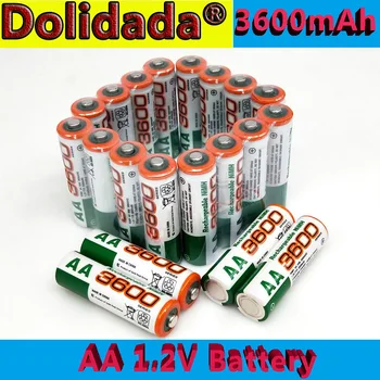 Dolidada 100% Nieuwe Aa Batterij 3600 Mah Oplaadbare Batterij, 1.2V Ni-Mh Aa Batterij, Geschikt Voor Klokken, Muizen, Computers  10