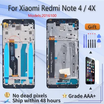 Для XIAOMI Redmi Note 4X Redmi Note 4 Оригинальный ЖКэкран в сборе с передней панелью Черно белый инструмент для ремонта и закаленная пленка  10