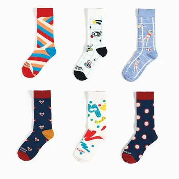 Хлопчатобумажные носки для мужчин и женщин Funny Harajuku Female Cute Funny Sock Оригинальный дизайн Студенческого рисунка  5