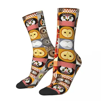 Североамериканские Совы Цветные контрастные носки Компрессионные носки Забавная Шутка Новинка R117 Чулок  5